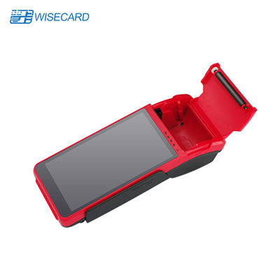 EMV PCI 4G Android เครื่อง POS มือถือพร้อมเครื่องอ่านลายนิ้วมือ